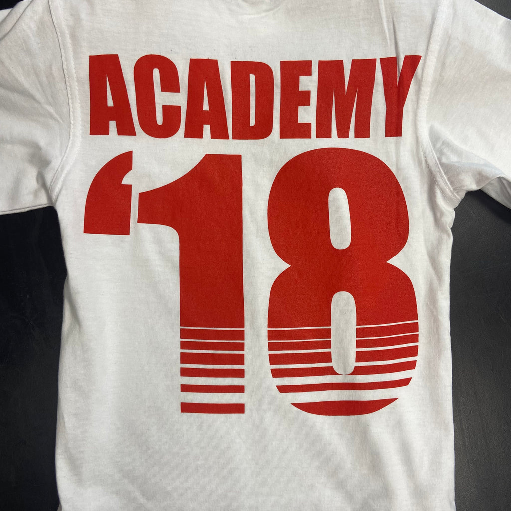 LVLUP WHITE & RED "18" ACADEMY TEE