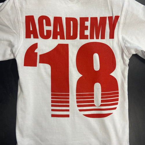 LVLUP WHITE & RED "18" ACADEMY TEE