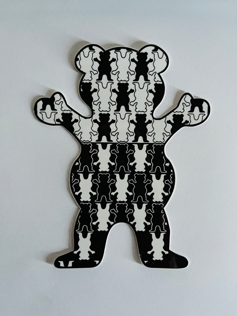 GRIZZLY BEAR BLK & WHITE Sticker