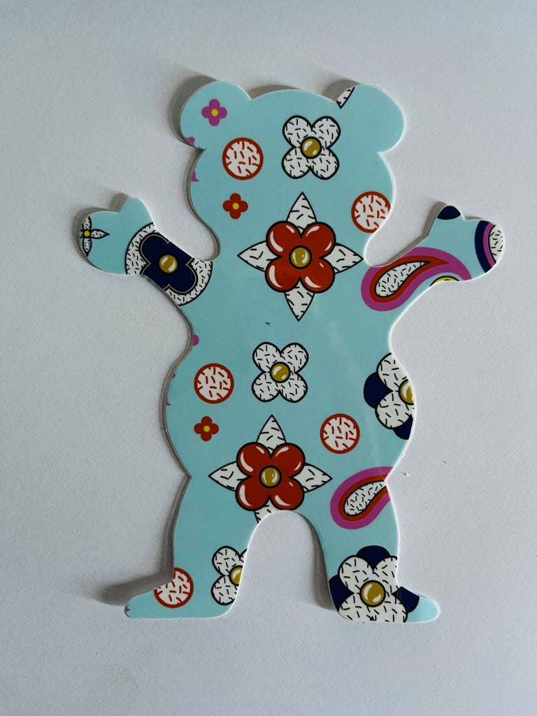 GRIZZLY BLUE FLOWER Sticker