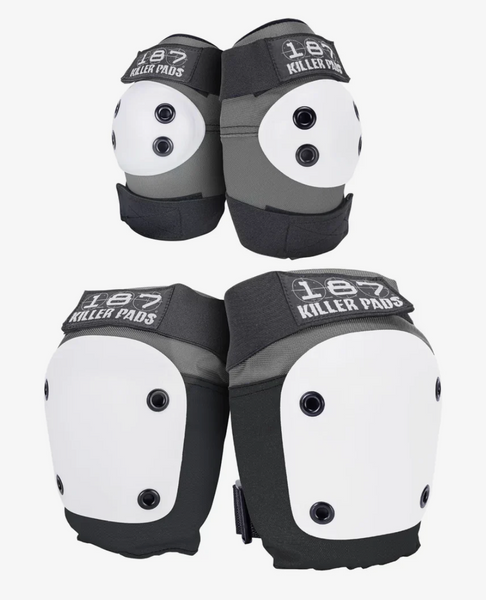 187 COMBO PACK GREY/WHITE - KNEE AND ELBOW PADS
