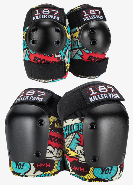 187 COMBO PACK GREY/WHITE - KNEE AND ELBOW PADS